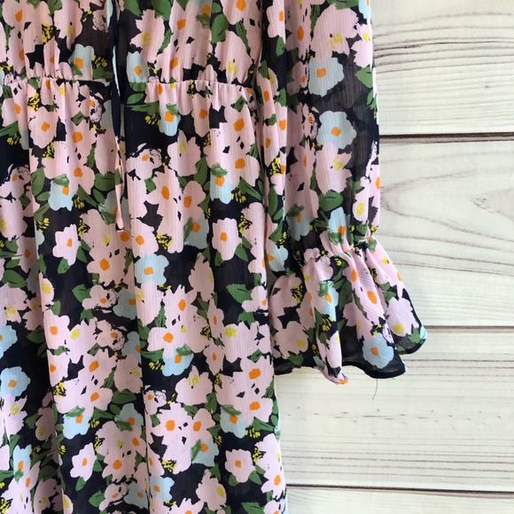 J. Crew French Floral Flowy Tie Front Dress - Picture 5 of 8